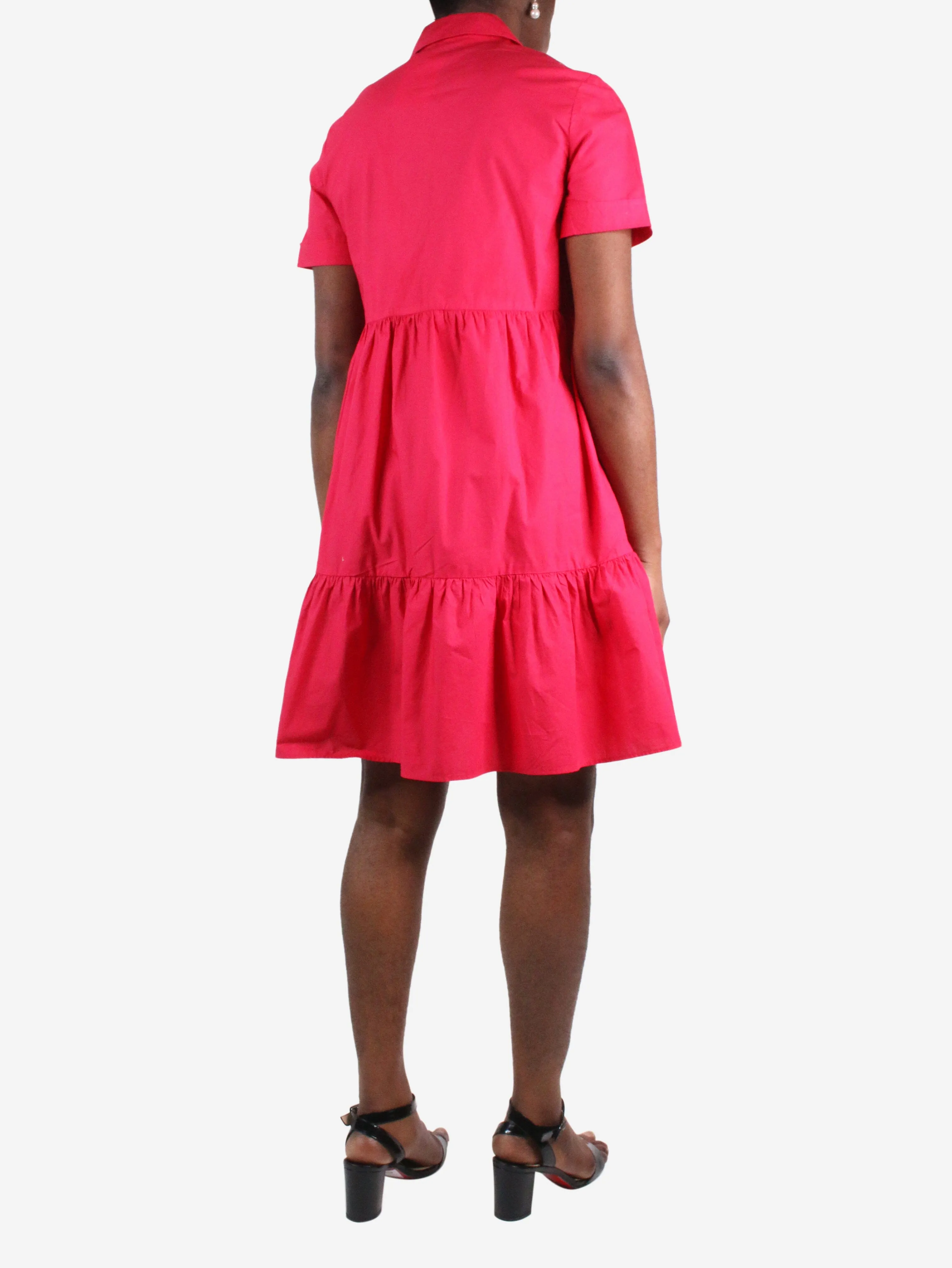 Pink short sleeved dress - size UK 10