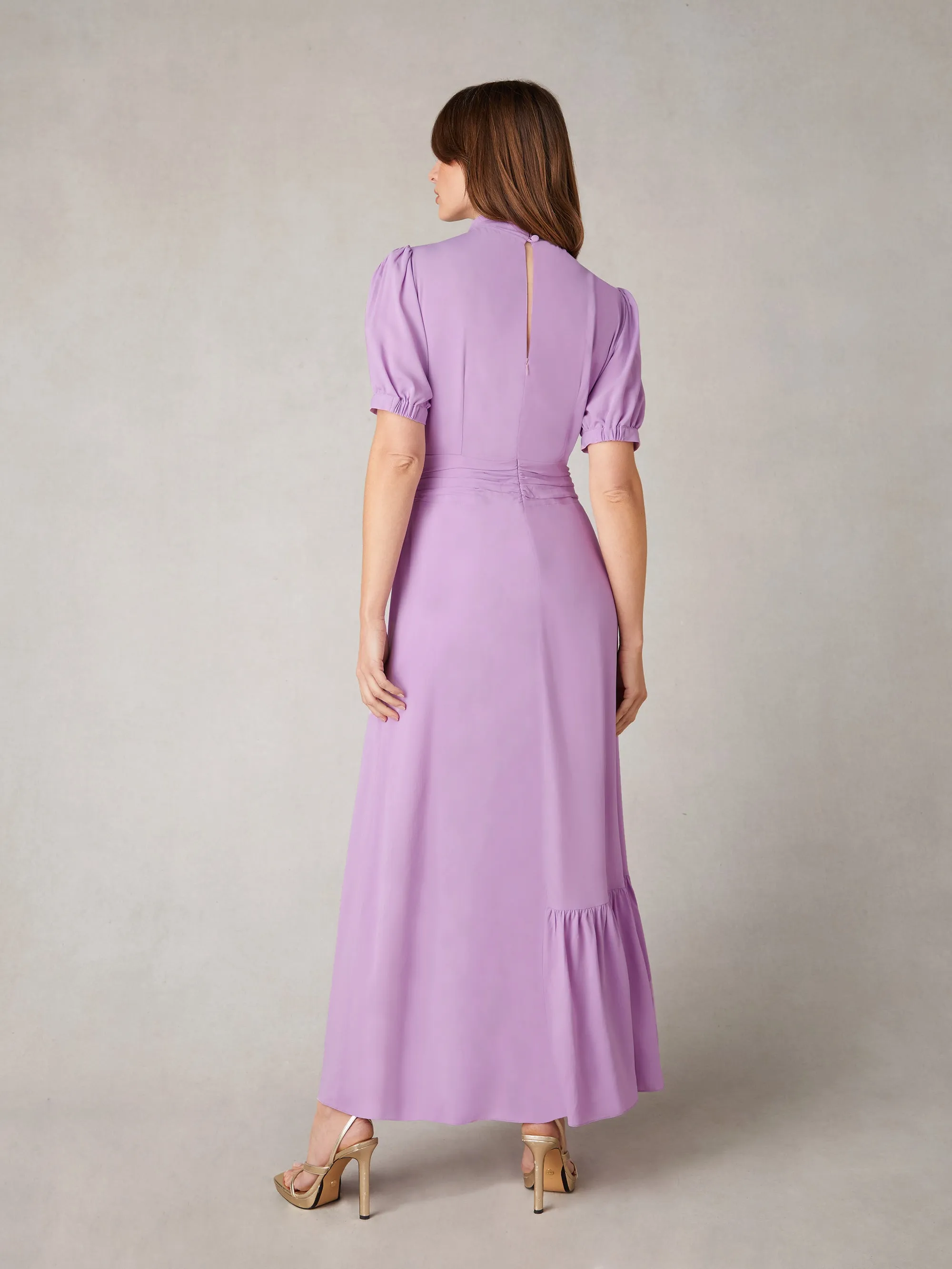 Scarlett Lilac Twist Neck Maxi Dress