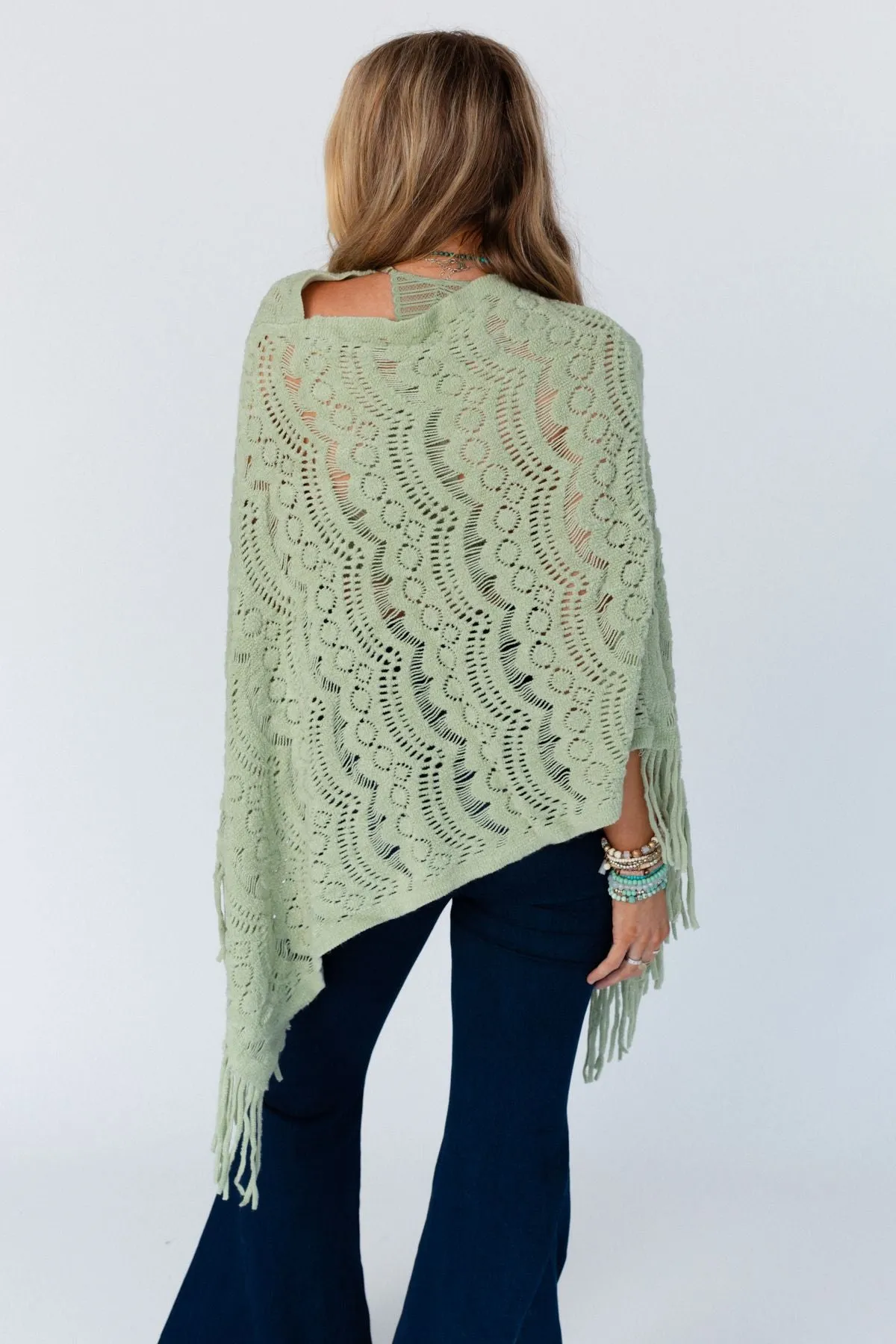 Sea Beyond Lace Poncho - Sage