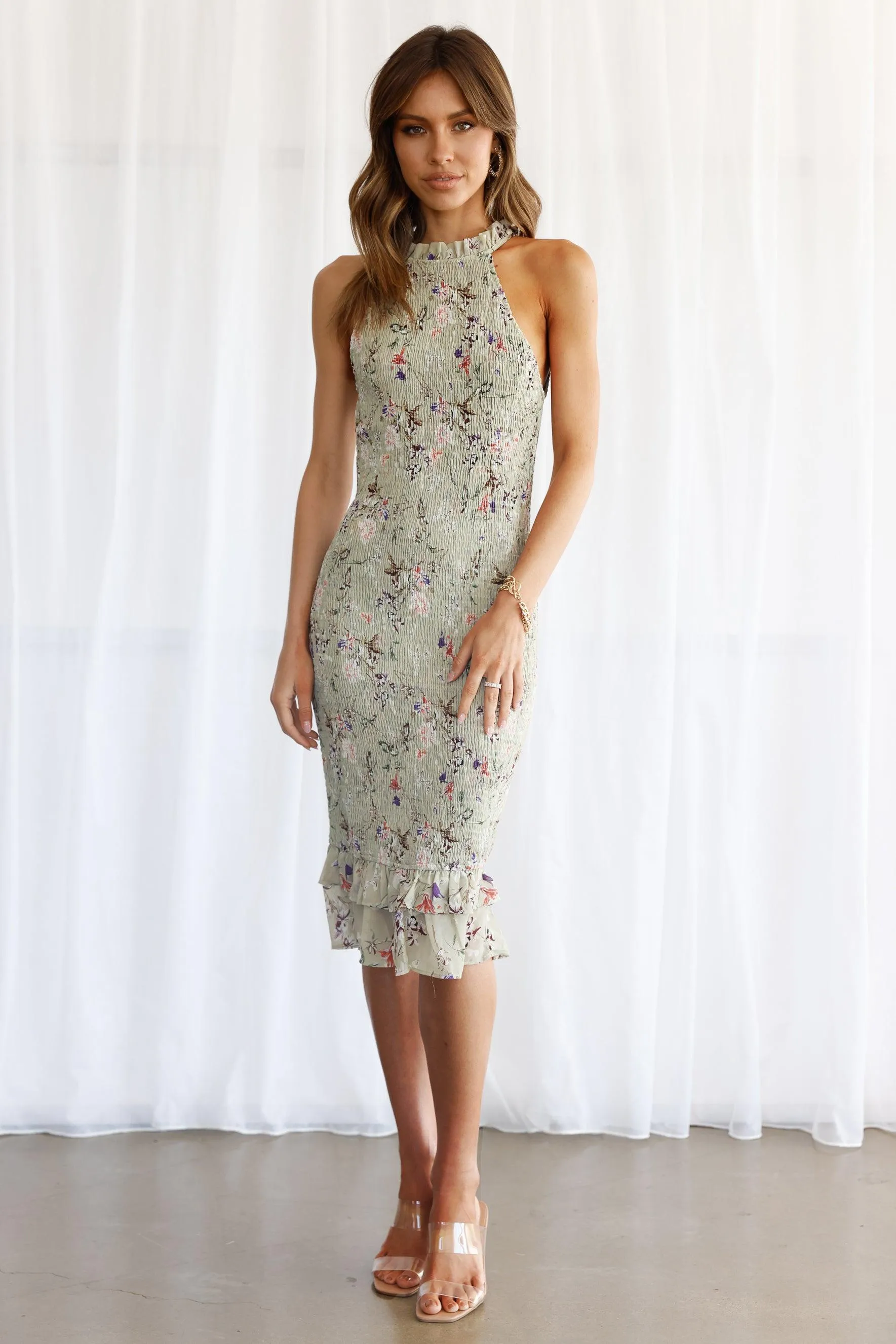 Selena Midi Dress - Sage