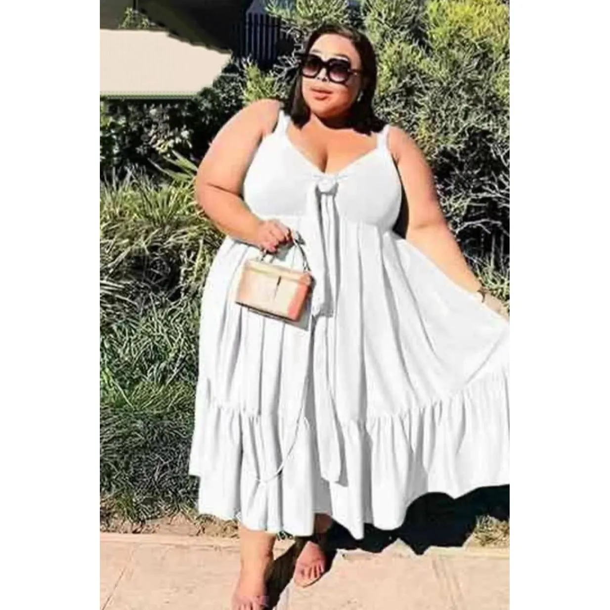 Sleeveless Plus Size Bubbles Dress