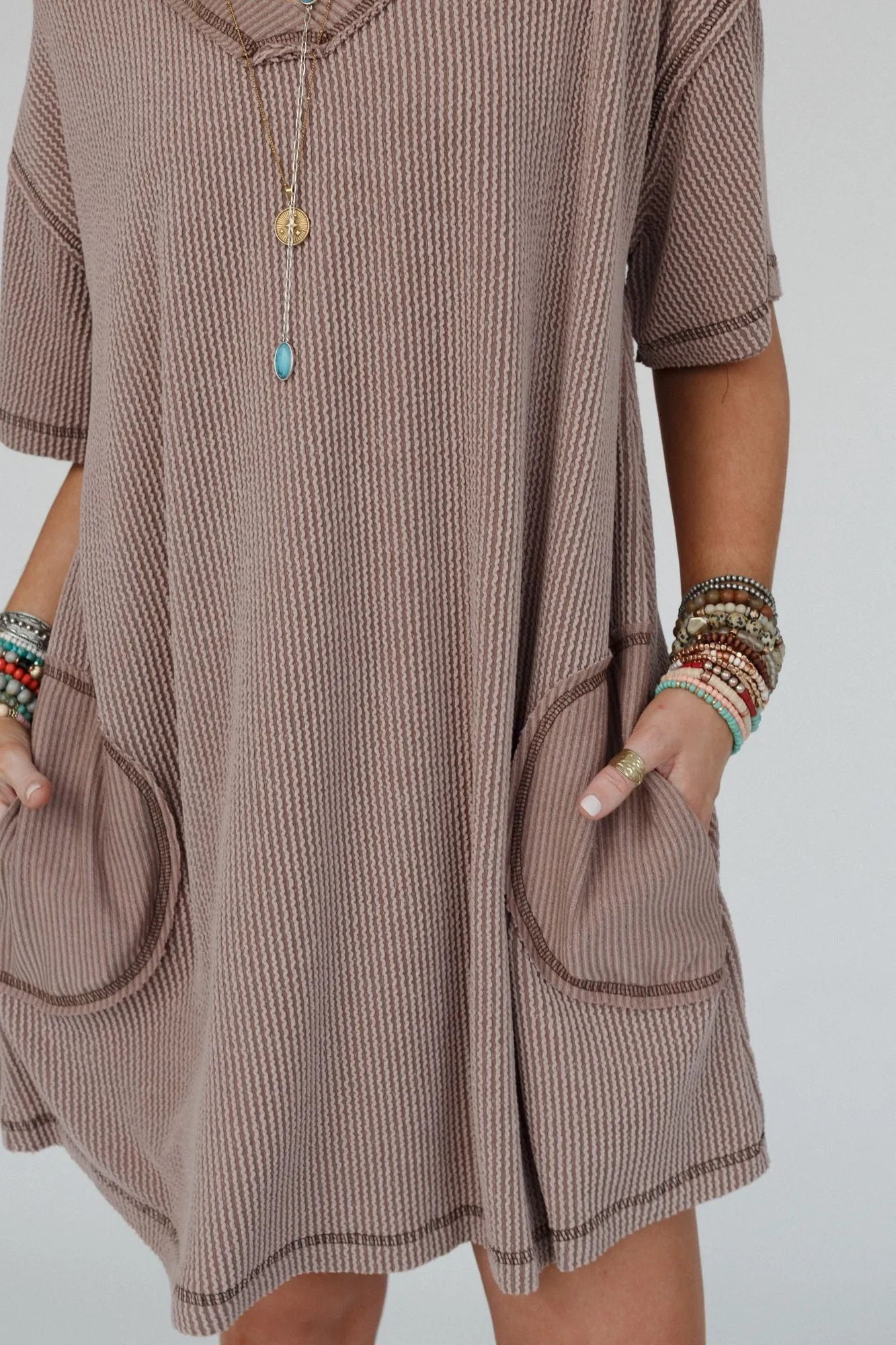 Soft Touch Tunic Dress - Acorn