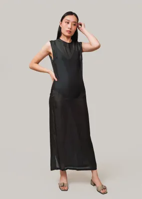 Soot Sheer Silk Gauze Dress