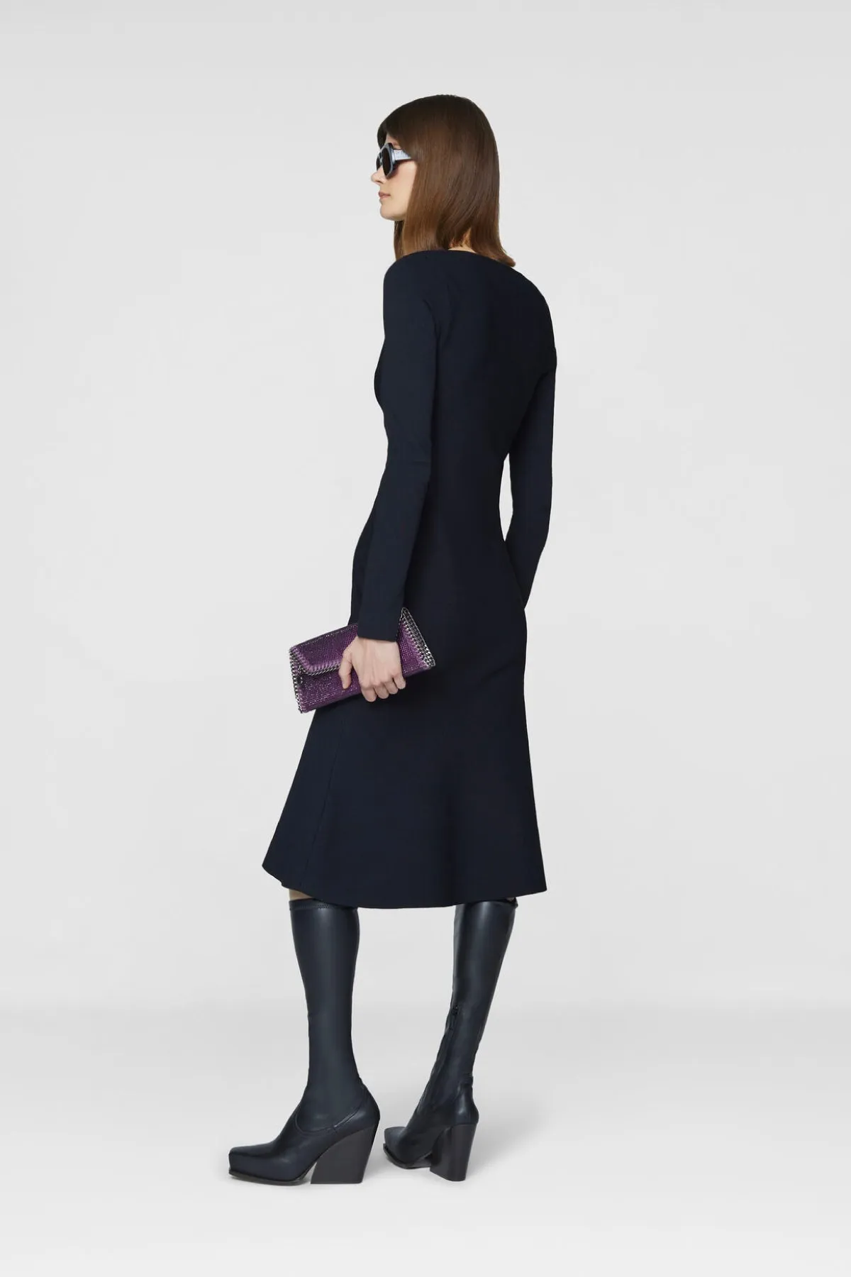 Stella McCartney Compact Knit Midi Dress - Black