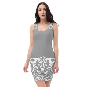 Sublimation Cut & Sew Dress - Polynesian Graphic style Gray