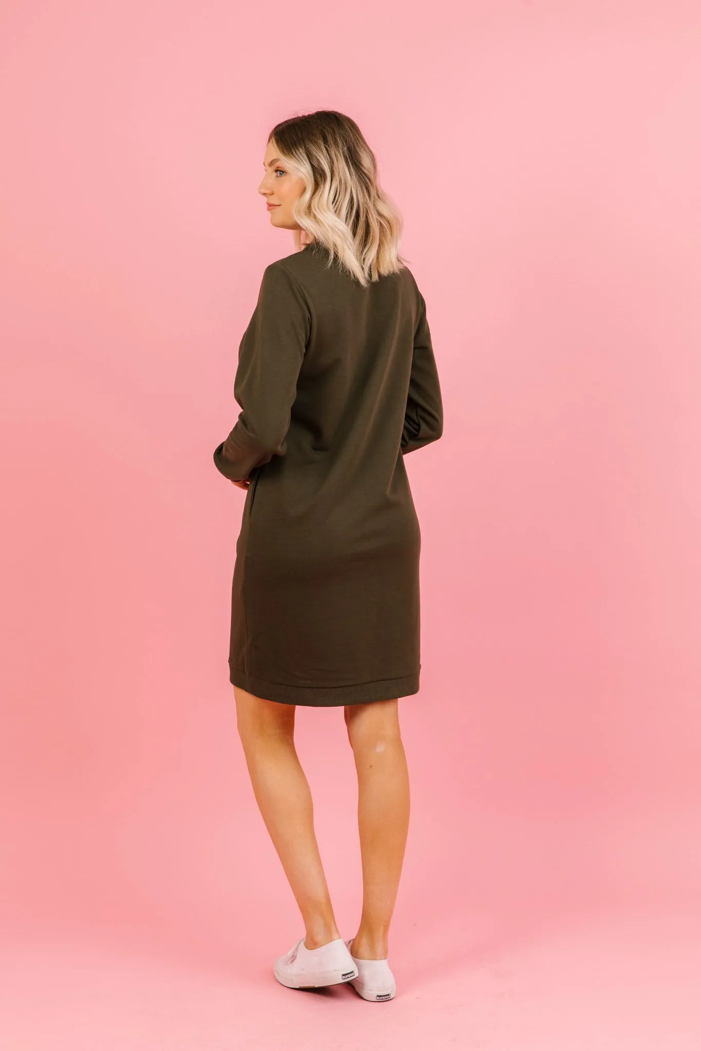 Sweater Dress - OLIVE