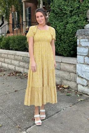 The Kennedy Leopard Print Dress in Mustard