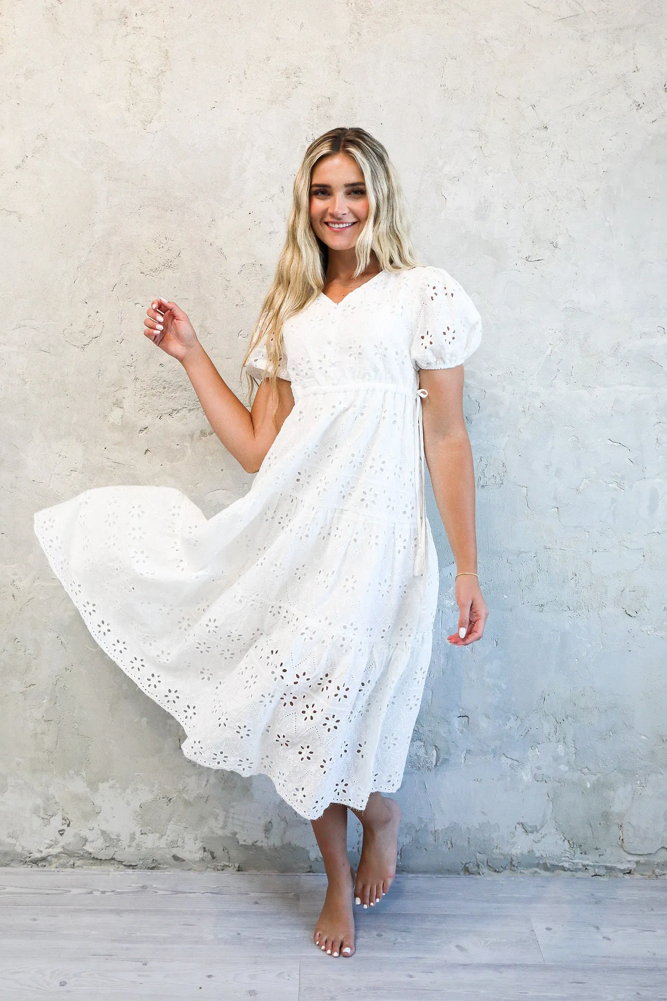 The Randa in White Eyelet