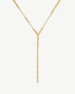 Wavy Ridge Lariat Chain Necklace