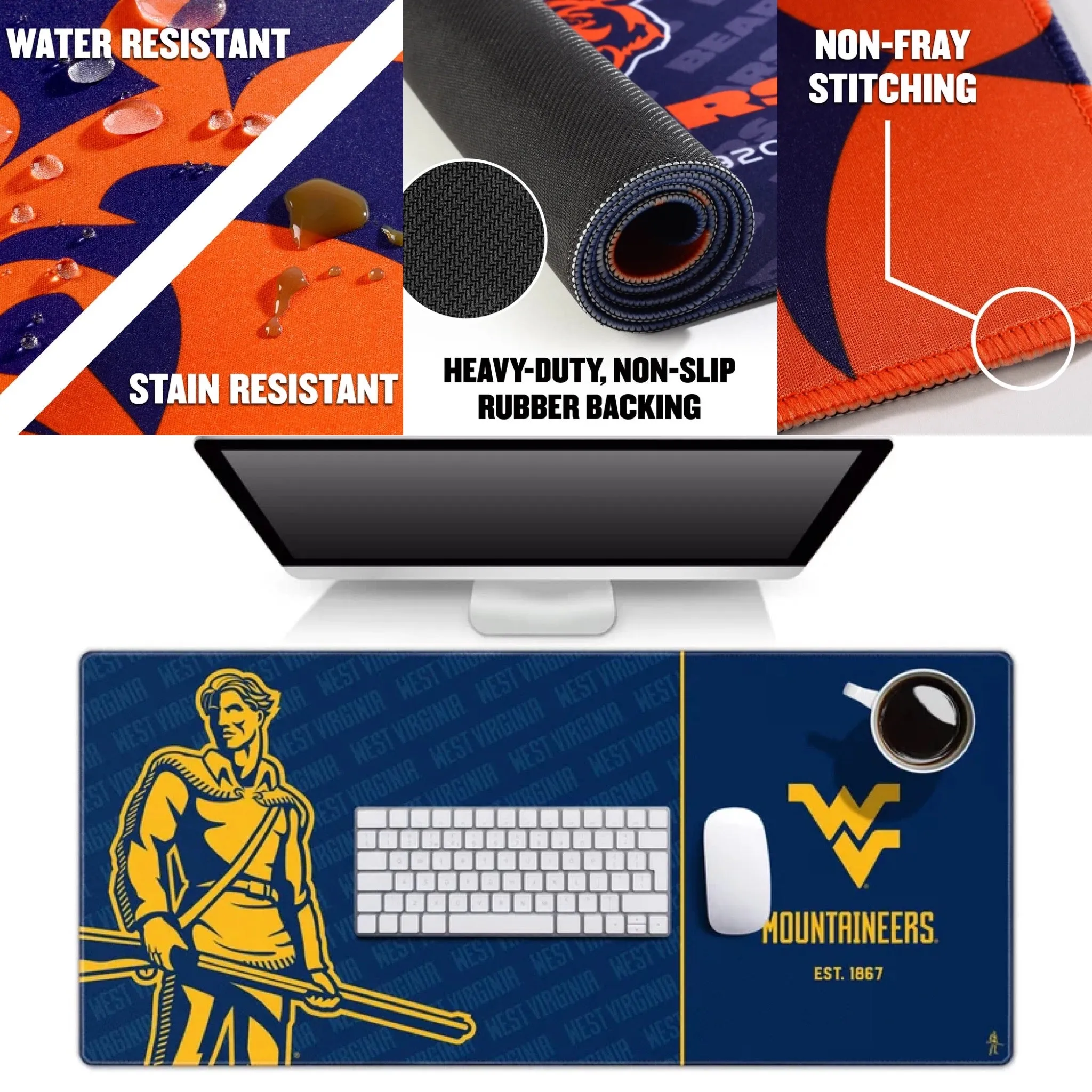 WEST VIRGINIA UNIVERSITY LOGO DESK PAD