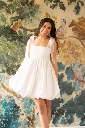 Whimsical Mood White Bubble Dress