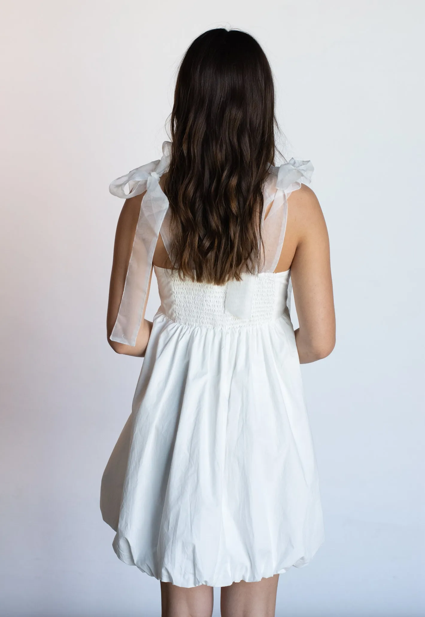 Whimsical Mood White Bubble Dress