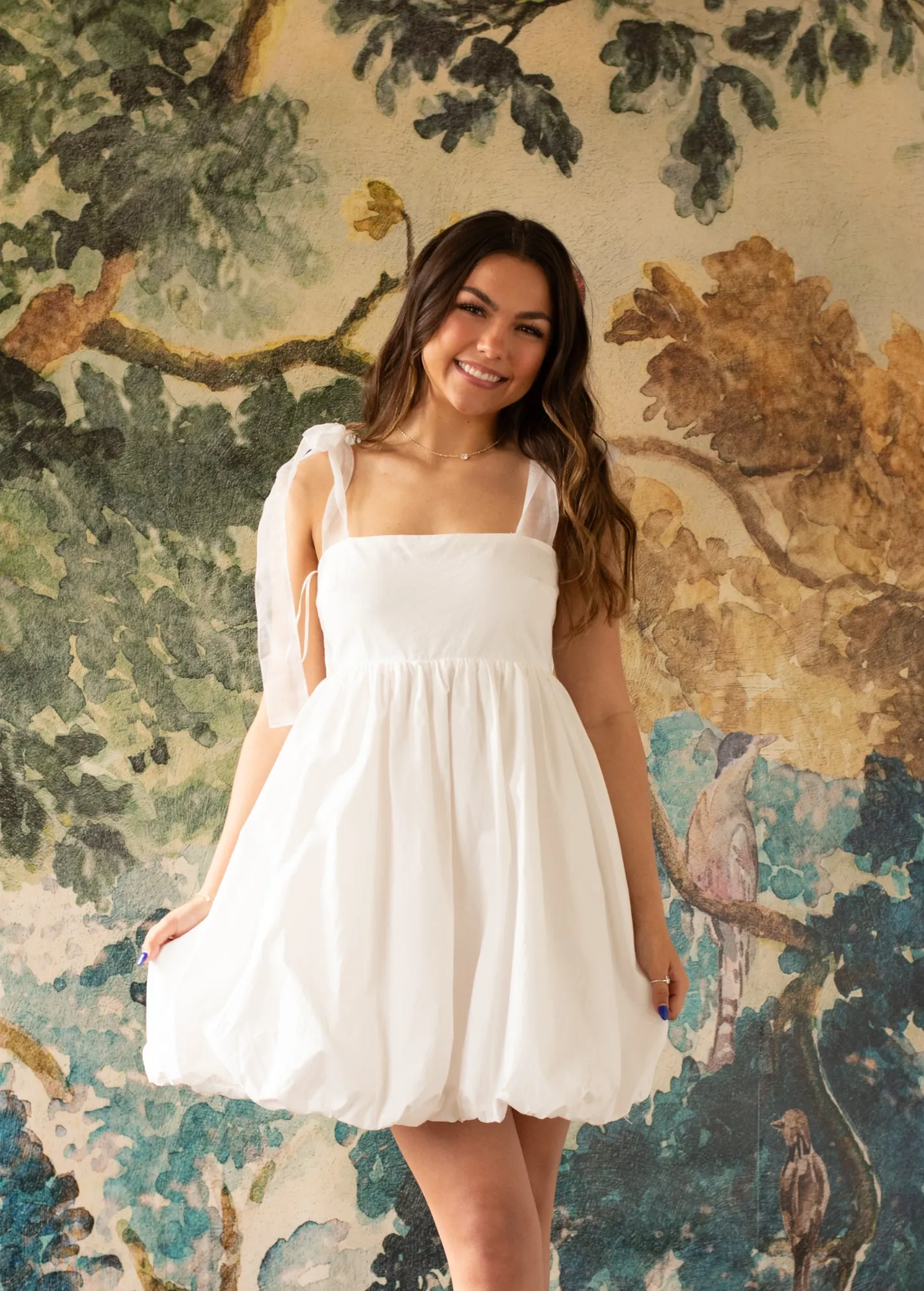 Whimsical Mood White Bubble Dress